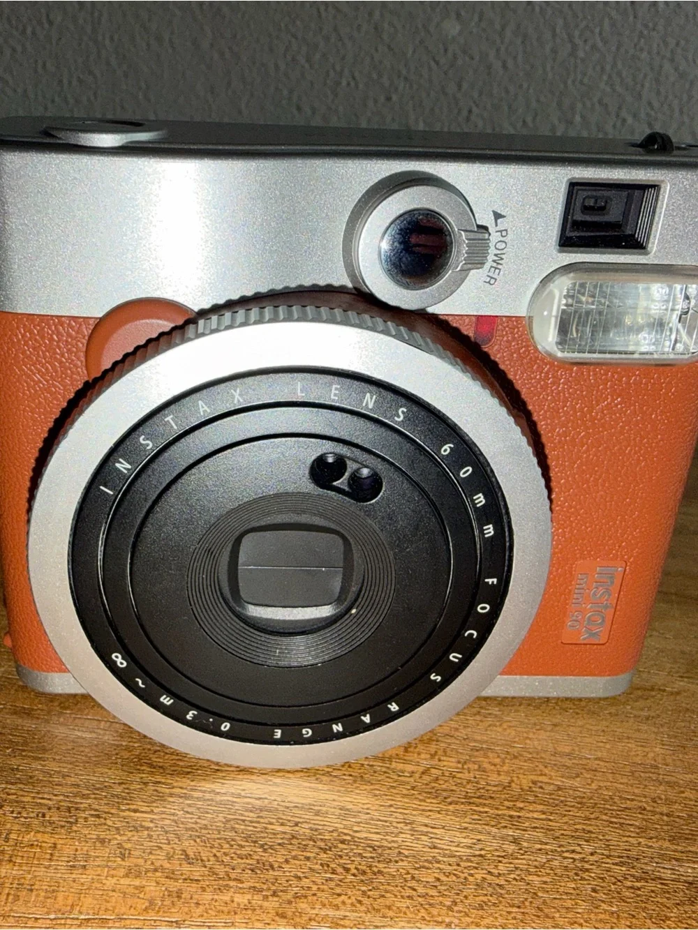 Fujifilm Instax Mini 90 Instant Camera in Orange and Silver